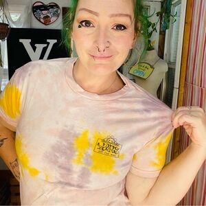 Vans Women's Tie-Dye T-Shirt - Yellow and Purple Size XSmall